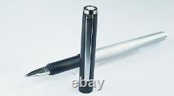 Mont Blanc Fountain Pen Silver Black Noblesse Cartridge Filler Serviced Exc Cond