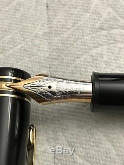Mont Blanc Meisterstuck 149 Black & Gold Fountain Pen 14K F Nib w Original Case