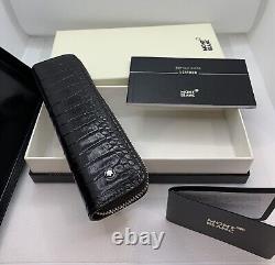 Mont Blanc Meisterstuck Leather Pen Pouch New 1 Pen Mocha Gift Present Alligator