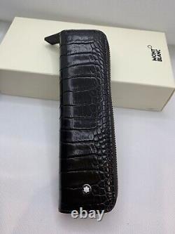 Mont Blanc Meisterstuck Leather Pen Pouch New 1 Pen Mocha Gift Present Alligator