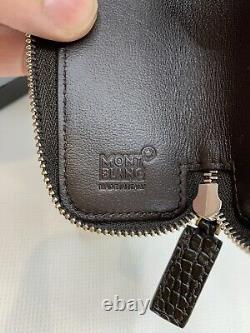 Mont Blanc Meisterstuck Leather Pen Pouch New 1 Pen Mocha Gift Present Alligator