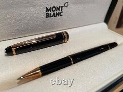 Mont Blanc Meisterstuck, Rose Gold coated and Black resin, Roller ball, Case