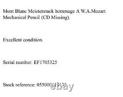 Mont Blanc Meisterstuck hommage A W. A. Mozart Mechanical Pencil (CD Missing)