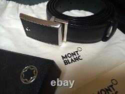 Mont Blanc Saffiano 114421 30mm Leather Belt Black in Excellent Condition