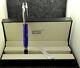 Mont Blanc StarWalker Blue-Body Marble Ball Point Pen Black Ink Refurbished