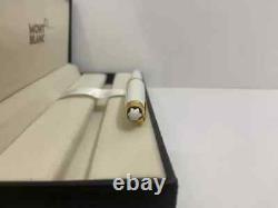 Mont Blanc StarWalker White-Body Ball Point Pen Black Ink Gold Trim- Refurbished