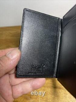 Mont Blanc men's black leather bi-fold card holder