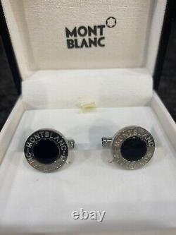 Mont blanc cufflinks, meisterstruck black onyx. Worn only once. Boxed
