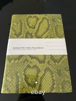 Mont blanc leather Python Print Green notebook