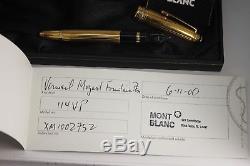 Montblanc 114VP MOZART Sterling Silver Vermeil Fountain Pen 18K med nib Boxed