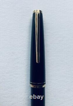 Montblanc 221P 14K EF Extra Fine Nib Cartridge Filler Black Gold Trim With Pouch