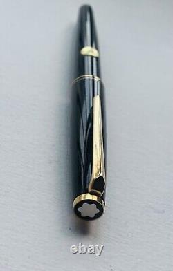 Montblanc 221P 14K EF Extra Fine Nib Cartridge Filler Black Gold Trim With Pouch