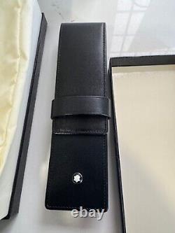 Montblanc Black Leather Double Siena Fountain Pen Case BRAND NEW