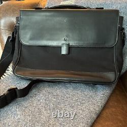 Montblanc Designer Black Leather Bag. Made In Italy