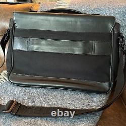 Montblanc Designer Black Leather Bag. Made In Italy