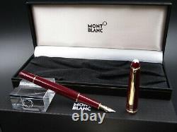 Montblanc Fountain Pen Meisterstuck 144R Burgundary Nib Solid Gold 14Kt M Red