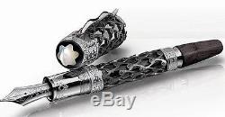 Montblanc Genghis Khan Fountain Pen White Gold Limited Edition 35 Skeleton Pens