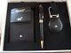 Montblanc Great Set Pencil 0.5mm + Leather Key Fob + Leather Pocket Notebook New