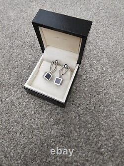 Montblanc Iconic stainless steel and black lacquer cube cufflinks