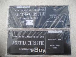 Montblanc Limited Edition Agatha Christie Fountain, Ballpoint, Pencil Set Sealed