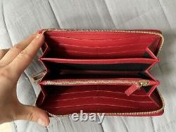 Montblanc Long Wallet 8cc with Zip Red Saffiano Print Leather 115852 RRP 500