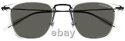 Montblanc MB0295S 004 Crystal Black Gray Unisex Sunglasses