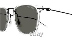 Montblanc MB0295S 004 Crystal Black Gray Unisex Sunglasses