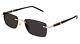 Montblanc MB0344S 001 Black Gold Rimless Unisex Sunglasses