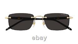 Montblanc MB0344S 001 Black Gold Rimless Unisex Sunglasses