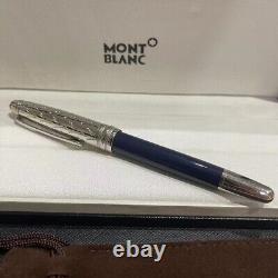 Montblanc MBDaniel Defoe Rollerball Pen 163 Classic Blue Silver Cover Meta
