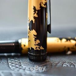 Montblanc Meisterstuck 146 Solitaire Calligraphy Gold Leaf Fountain Pen Flex Nib
