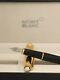 Montblanc Meisterstuck Black Body + Gold Clip Fountain Pen Without Ink