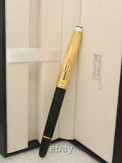 Montblanc Meisterstuck Black Body + Gold Clip Fountain Pen Without Ink