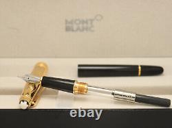 Montblanc Meisterstuck Black Body + Gold Clip Fountain Pen Without Ink