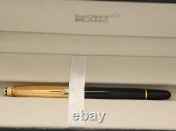 Montblanc Meisterstuck Black Body + Gold Clip Fountain Pen Without Ink