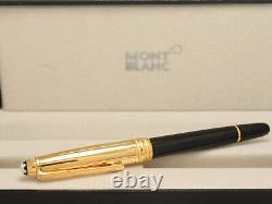 Montblanc Meisterstuck Black Body + Gold Clip Fountain Pen Without Ink