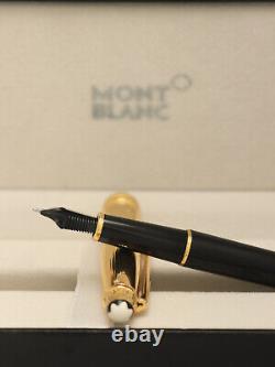 Montblanc Meisterstuck Black Body + Gold Clip Fountain Pen Without Ink