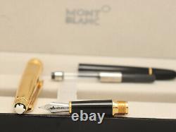 Montblanc Meisterstuck Black Body + Gold Clip Fountain Pen Without Ink