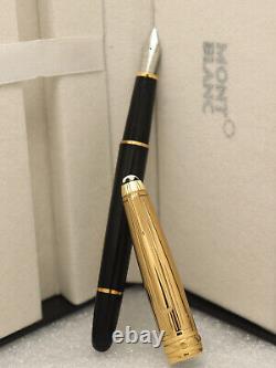 Montblanc Meisterstuck Black Body + Gold Clip Fountain Pen Without Ink