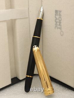 Montblanc Meisterstuck Black Body + Gold Clip Fountain Pen Without Ink