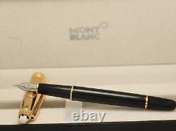 Montblanc Meisterstuck Black Body + Gold Clip Fountain Pen Without Ink