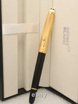 Montblanc Meisterstuck Black Body + Gold Clip Fountain Pen Without Ink