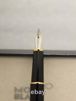 Montblanc Meisterstuck Black Body + Gold Clip Fountain Pen Without Ink