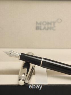 Montblanc Meisterstuck Black Body + Silver Clip Fountain Pen Without Ink