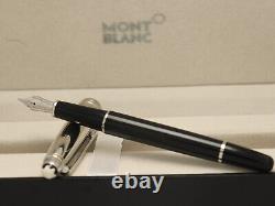 Montblanc Meisterstuck Black Body + Silver Clip Fountain Pen Without Ink