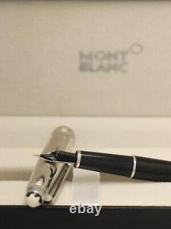 Montblanc Meisterstuck Black Body + Silver Clip Fountain Pen Without Ink