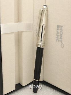 Montblanc Meisterstuck Black Body + Silver Clip Fountain Pen Without Ink