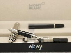 Montblanc Meisterstuck Black Body + Silver Clip Fountain Pen Without Ink