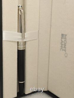 Montblanc Meisterstuck Black Body + Silver Clip Fountain Pen Without Ink