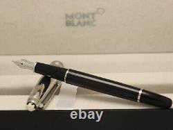 Montblanc Meisterstuck Black Body + Silver Clip Fountain Pen Without Ink